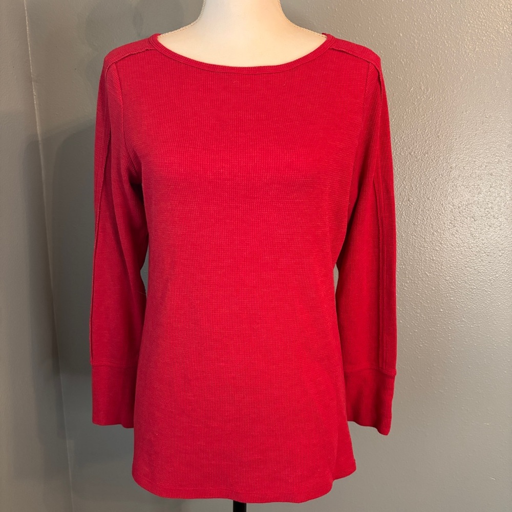 Christopher & Banks Scarlet Red Long Sleeve Thermal Tee